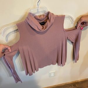 Turtle Neck open shoulder shirt